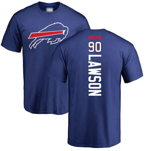 Men NFL Buffalo Bills #90 Shaq Lawson Royal Blue Backer T Shirt->nfl t-shirts->Sports Accessory
